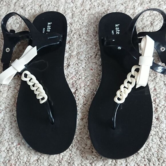 Kate Spade Black and Cream Jelly Sandal size 9 - Picture 2 of 11